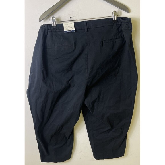 Talbots Pants Womens 22W Black Perfect Skimmer Crop Pants Flat Front Pockets - Picture 3 of 4